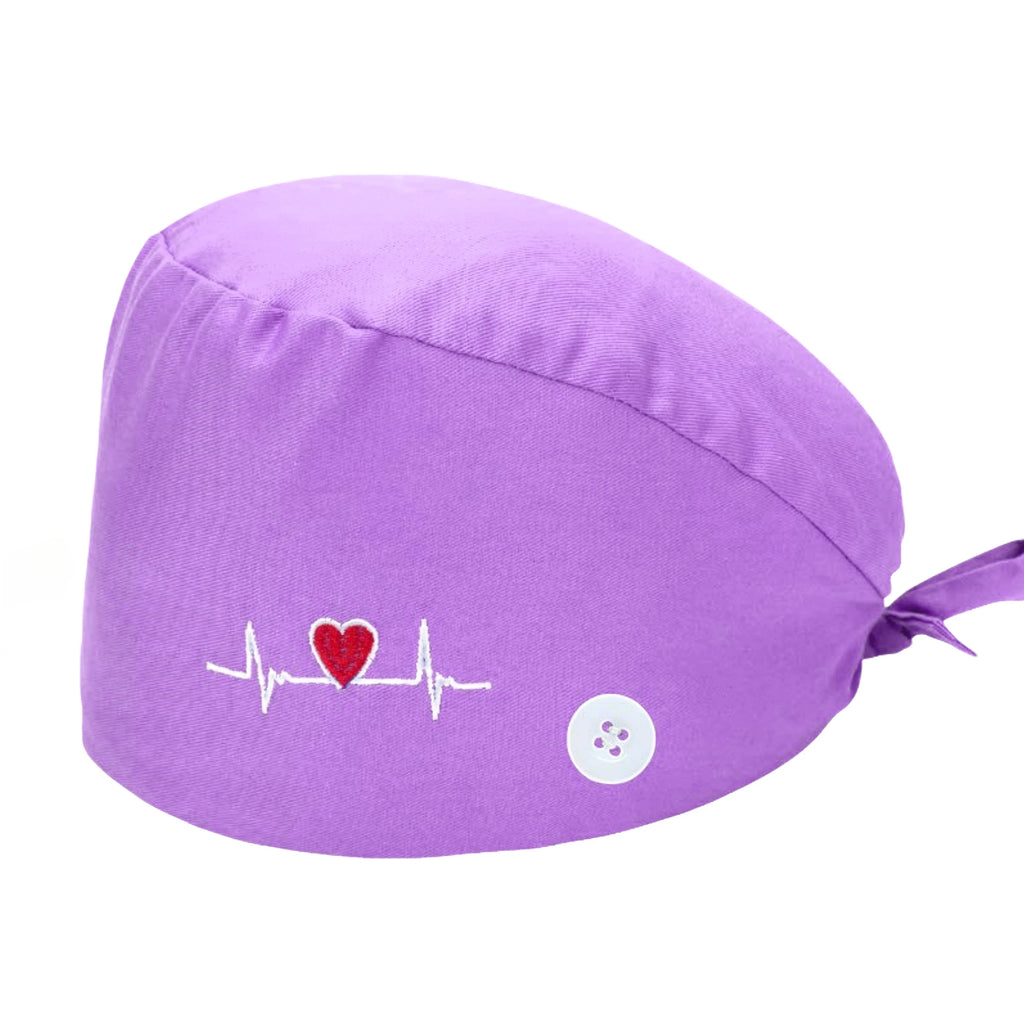 Solid color scrub cap with button pet grooming working Caps surgical cap Lab work hat womens Scrub hats nurse accessories