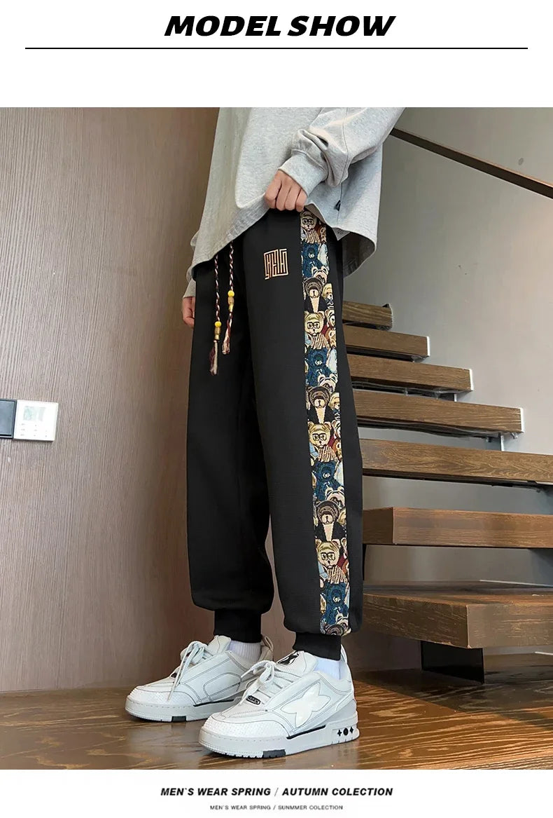 Plus Size Men's Jogger Pants Drawstring Elastic Sport Trouser Male Loose Trendy Streetwear Sweatpant Big Large 8XL Spring Summer
