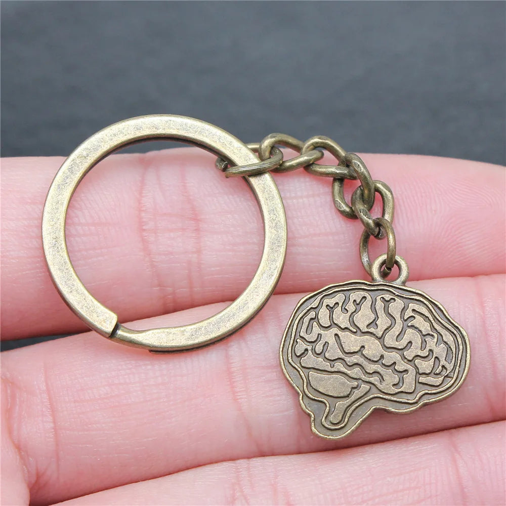 Nurse Doctor Needle Syringe Stethoscope EMT Caduceus Medical Symbol Brain Lungs Keychain Jewelry Medicine Graduate Gift
