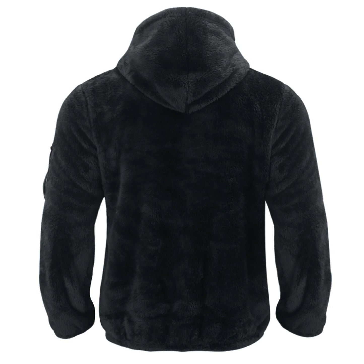 Winter Men'S Casual Loose Double-Sided Velvet Jacket Solid Color Zipper Hooded And Warm Jacket Suitable For Daily Wear