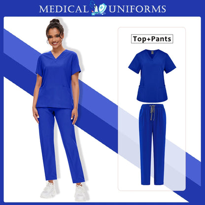 Wholesale Scrubs Set Nurse Dental Straight Surgery Suit Operating Room Clothing Medical Nurse Uniform Hospital Working Work Wear