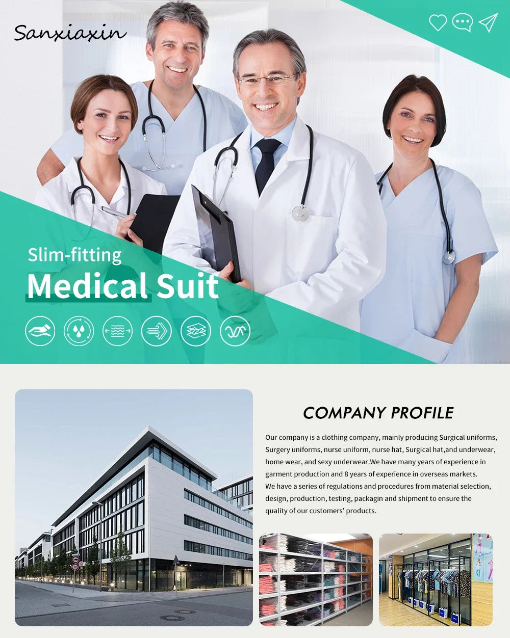 Beauty Salon Work Set Operating Room Scrub Nursing Uniforms with Antibacterial Wrinkle Doctor Medical Workwear Nurse Accessories