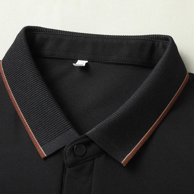 8XL 7XL 6XL 2024 New Autumn High End Comfortable Soft Shirts For Men Brand Clothing Business Casual Mens Polo Shirt Loose Tops