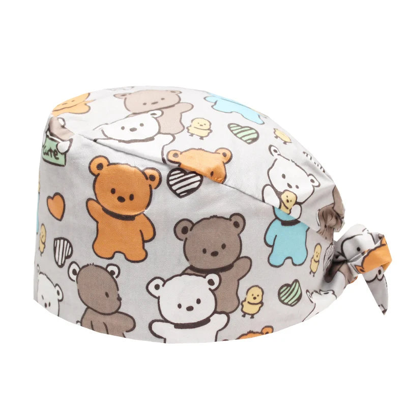 LONG HAIR Scrub Caps Surgical Medical Hats Cotton Nursing Caps Breathable Bouffant Healthcare Chef Pediatric Veterinary Hats M81