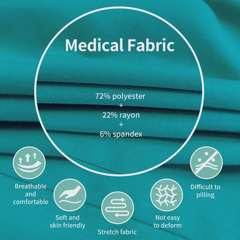 Nursing Scrubs Set High-quality Anti-Wrinkle Thick Medical Surgical Uniforms Hospital Tops Pants Doctor Nurse Uniforms Men Women