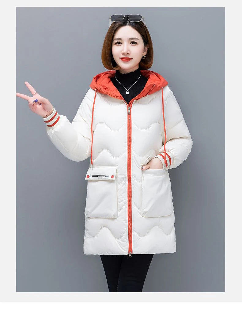 Long Winter Jacket Women Down Cotton Coats New Cotton Padded Puffer Parka Coat Women Hooded Outwear Thicken Warm Jacket 4XL