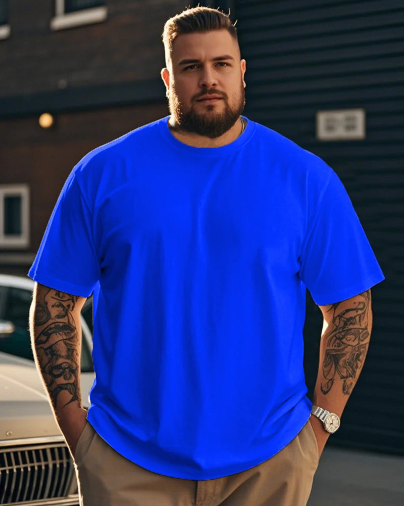 S-9XL plus-size men's T-shirt, solid color T-shirt, oversized T shirt