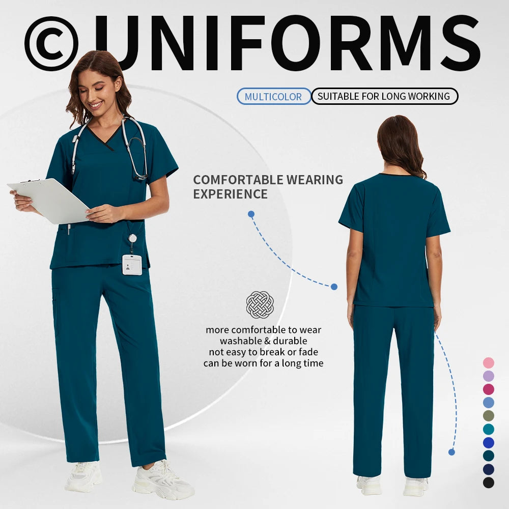Medical Uniforms Women Hospital Nurse Scrubs Sets Pet Grooming Scrubs Unisex Clinic Nursing Surgical Uniforms Spa Uniforms Women