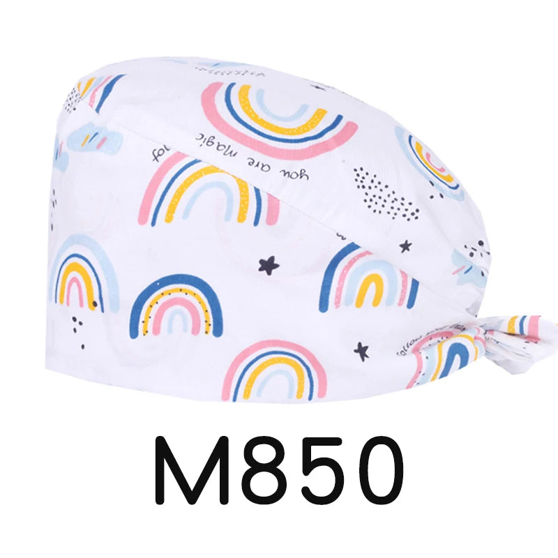 LONG HAIR Scrub Caps Surgical Medical Hats Cotton Nursing Caps Breathable Bouffant Healthcare Chef Pediatric Veterinary Hats M81