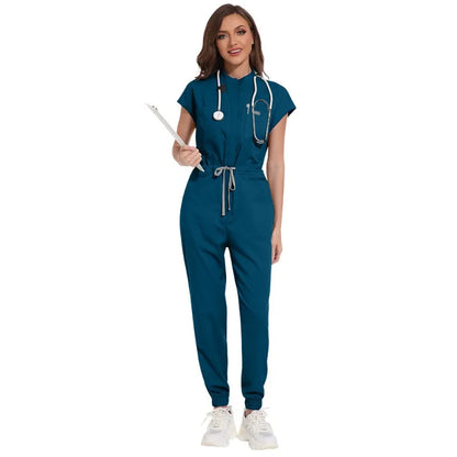 Wholesale Medical Apparel Scrub Uniform Women Short Sleeved Scrubs Jumpsuit Medical Hospital Clothing Scrub Uniforms with Pocket