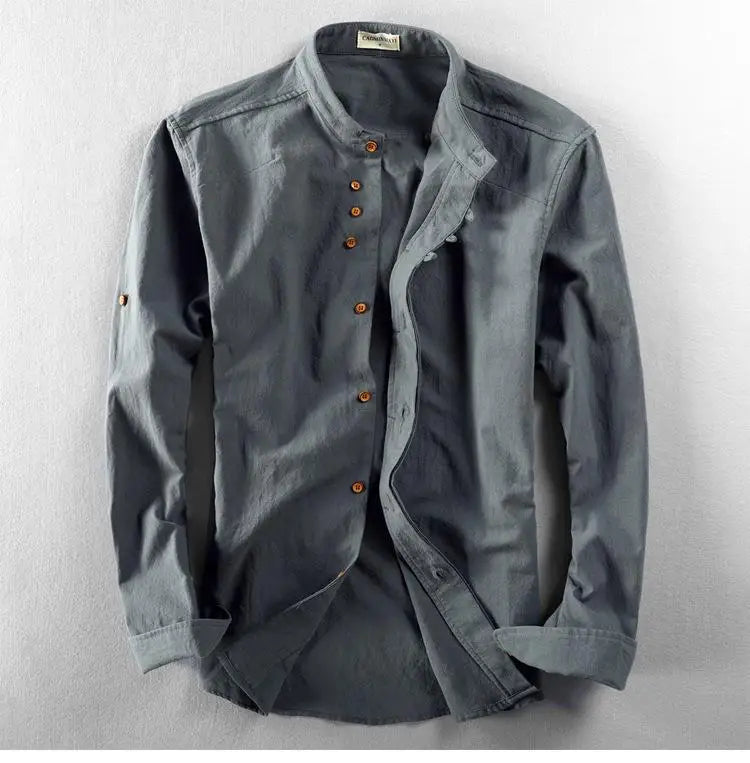 Plus Size 6XL 7XL Men's Casual Cotton Linen Shirt Formal Retro Long Sleeve Soft Loose Shirts Male Oversized Clothing Shirts Tops