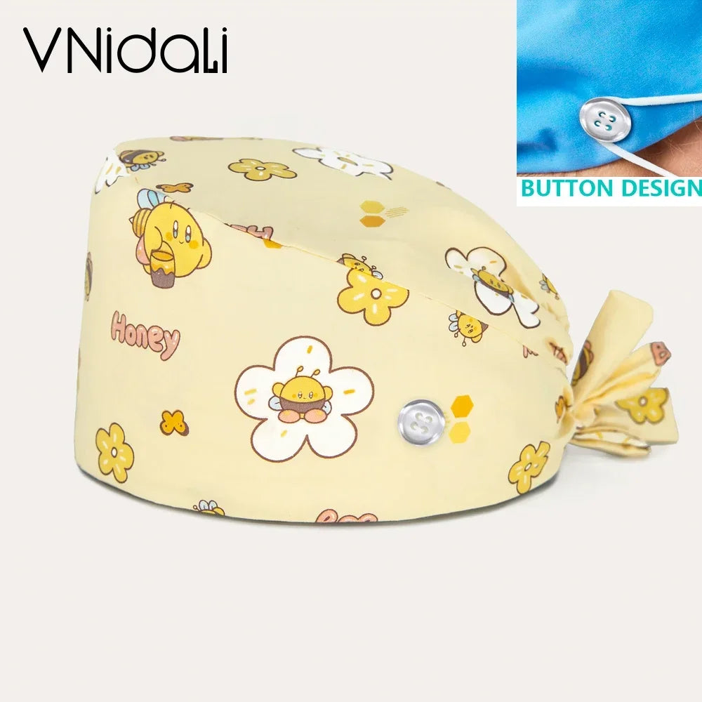 medical supplies nurse accessories nursing caps nurse hair cap surgical cap women surgery cap cartoon with button