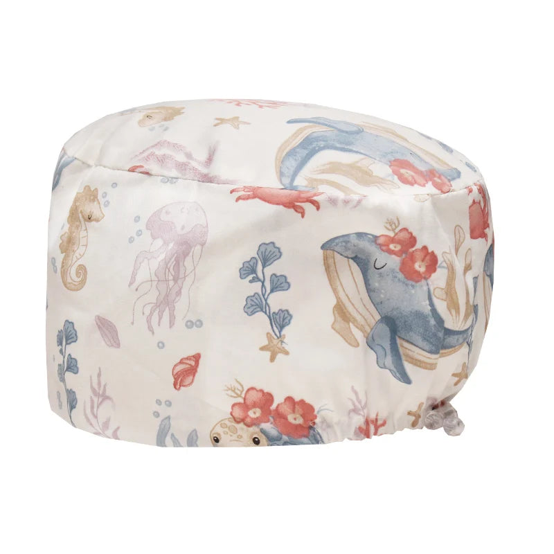 Scrub Caps for Long Hair Premium Surgical Cap Cheap Pharmacy Work Hat  Pet Clinic Doctors Dentist Nursing Cap with Buttons K1030