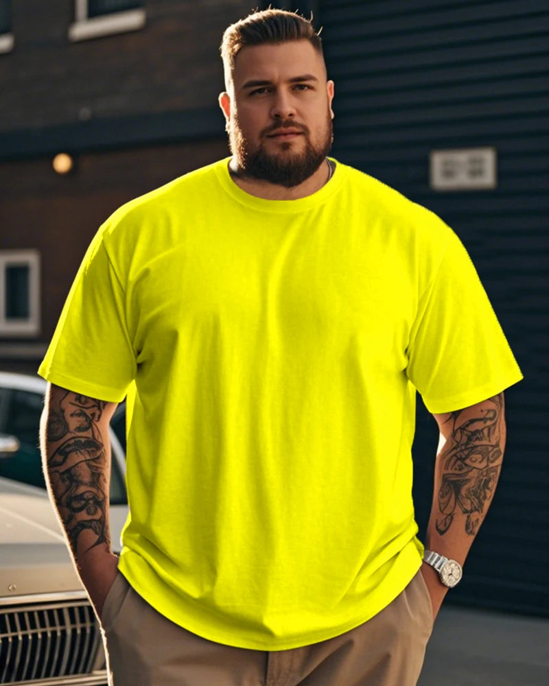 S-9XL plus-size men's T-shirt, solid color T-shirt, oversized T shirt