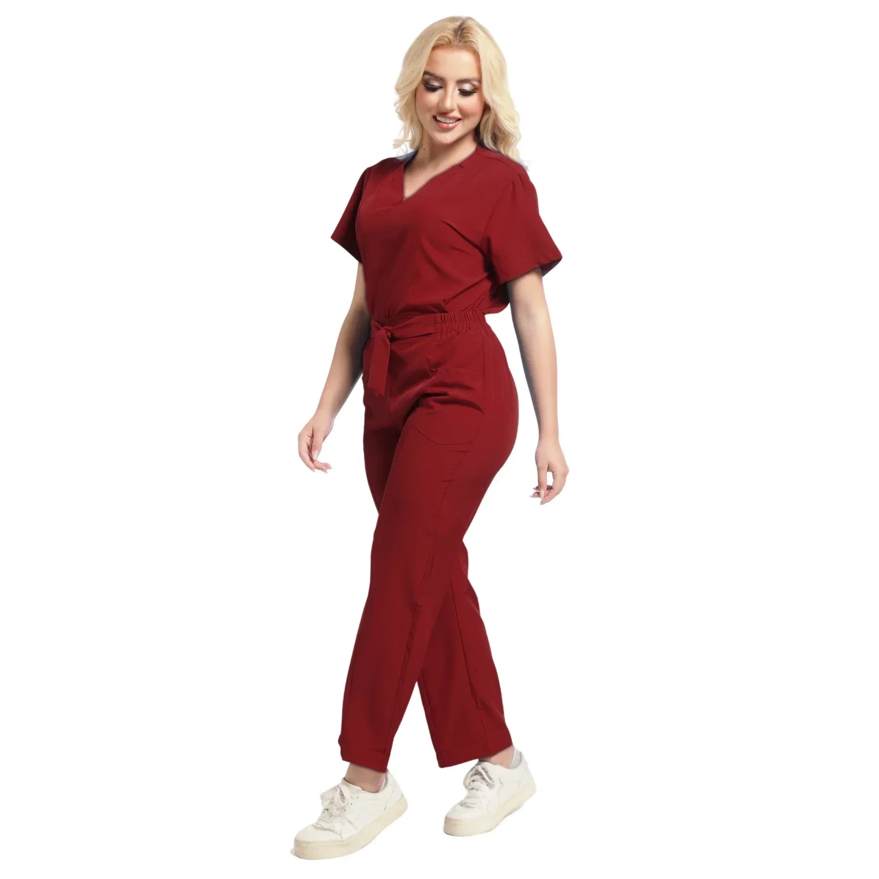 Plus Size New Style Working Scrubs Set Women Pet Nurse Uniforms Solid Color Beauty Salon Work Uniforms Medical Uniforms Workwear