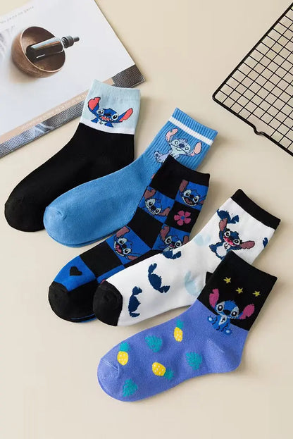 Stitch Anime Lilo & Stitch Cotton Midtube Stockings Socks Cartoon Stitch Dolls Boys Girls Warm Sleep Socks Kids Christmas Gifts
