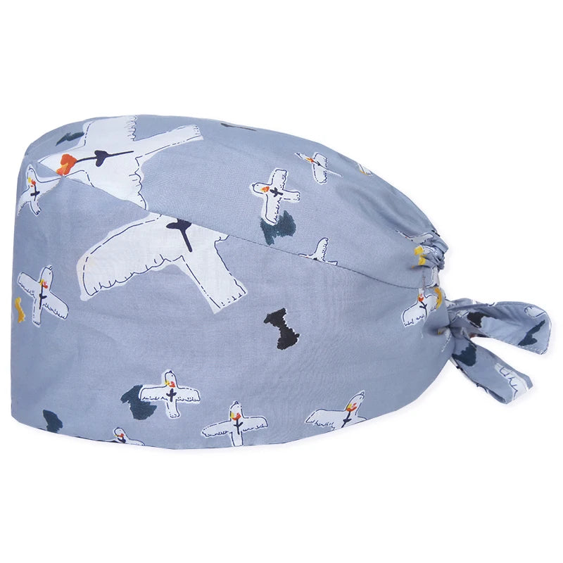 LONG HAIR Scrub Caps Surgical Medical Hats Cotton Nursing Caps Breathable Bouffant Healthcare Chef Pediatric Veterinary Hats M81