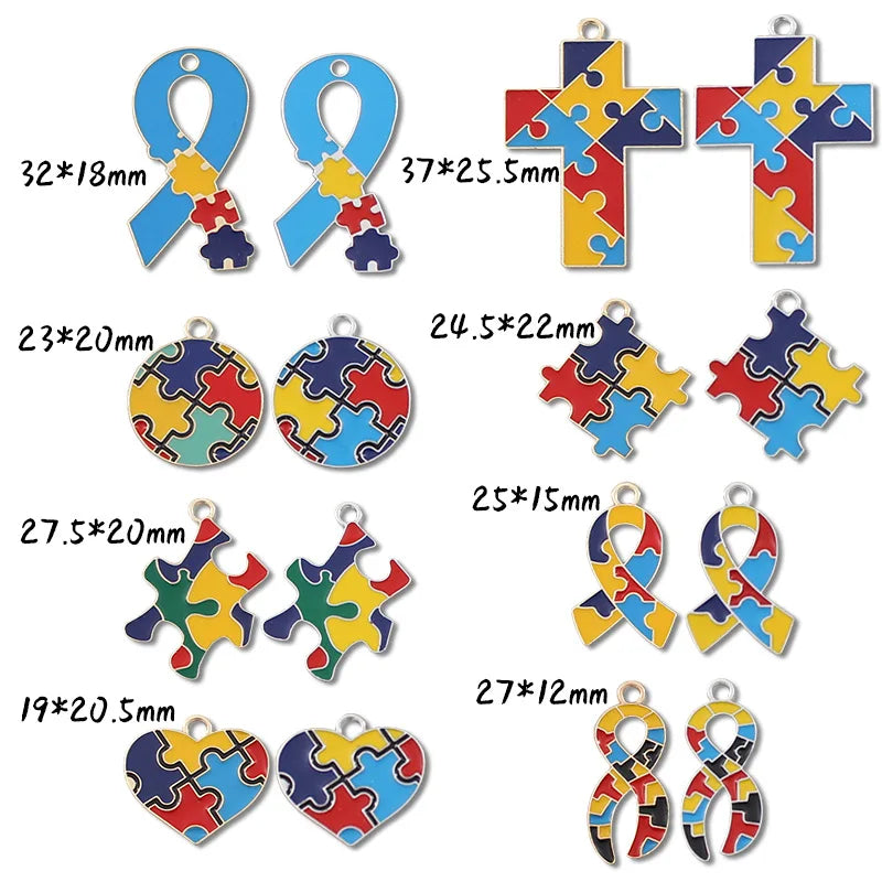 1 Pcs Autism Awareness Pin Autism Pins Lapel Pin Multi Color Autism Puzzle Piece Brooches Pins for Backpacks Sleeves Awareness