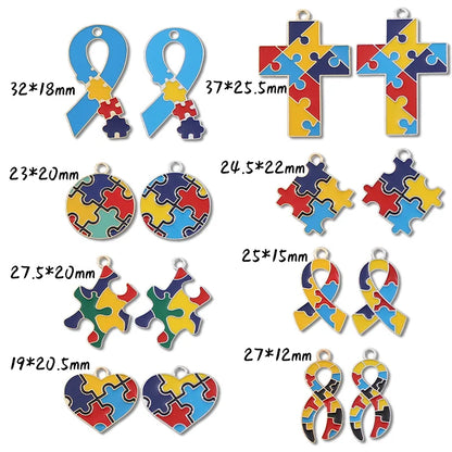 1 Pcs Autism Awareness Pin Autism Pins Lapel Pin Multi Color Autism Puzzle Piece Brooches Pins for Backpacks Sleeves Awareness