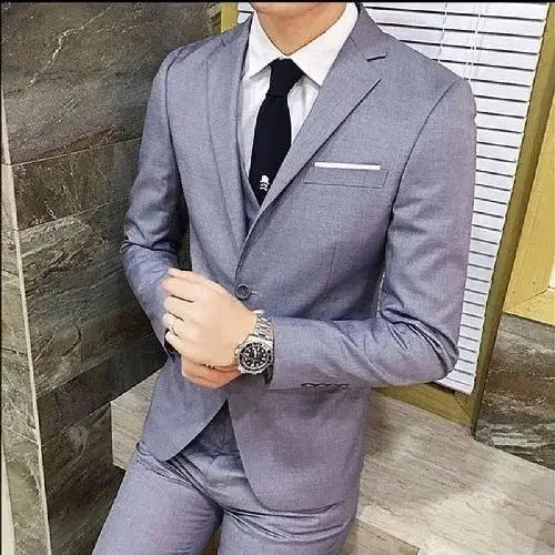 Men's Three-piece Suit Casual Slim Fit Business Attire