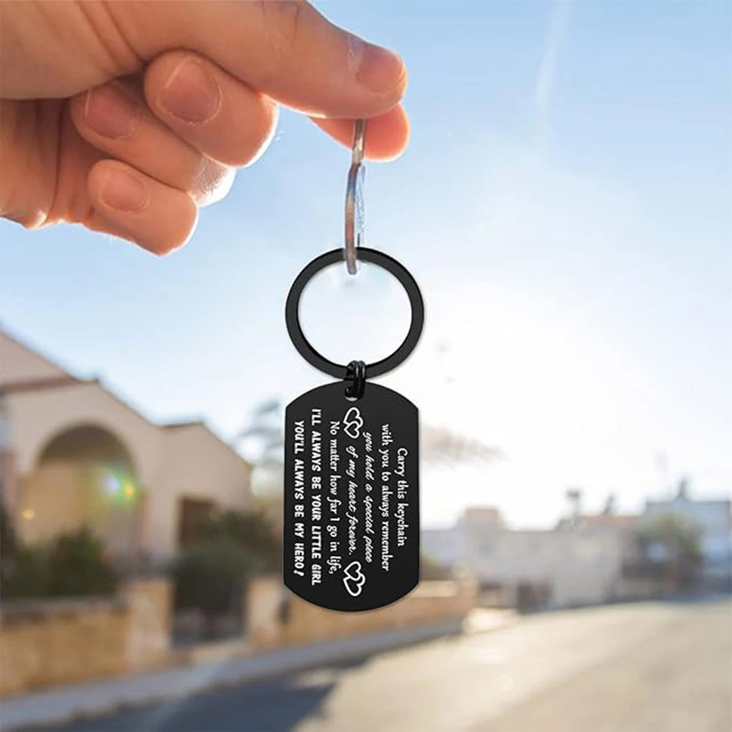 Drive Safe Dad Keychain - I Love You Dad Gifts from Daughter Son - Fathers Day Birthday Gift for Dad Christmas Keychain Jewelry