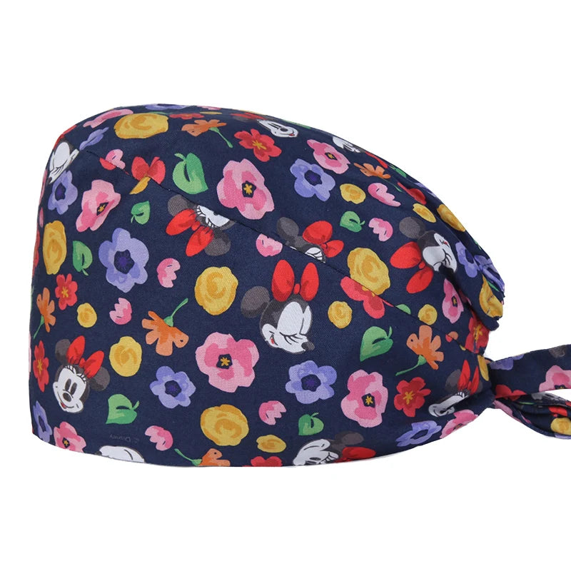 LONG HAIR Scrub Caps Surgical Medical Hats Cotton Nursing Caps Breathable Bouffant Healthcare Chef Pediatric Veterinary Hats M81