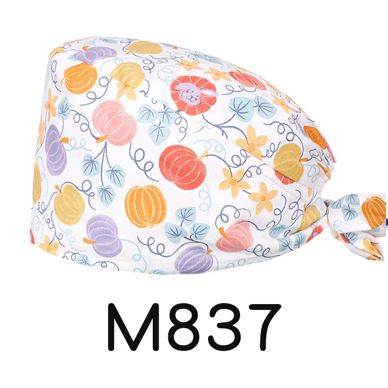 LONG HAIR Scrub Caps Surgical Medical Hats Cotton Nursing Caps Breathable Bouffant Healthcare Chef Pediatric Veterinary Hats M81