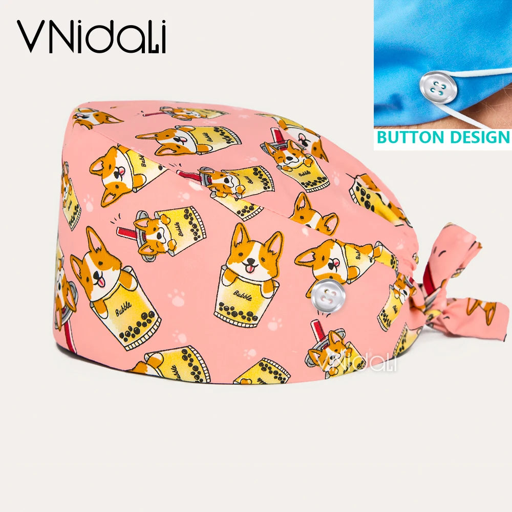 Scrubs Caps for Women and Men gorro quirofano mujer pet shops Caps Work Hats beauty salon nursing accessories lab staff cap