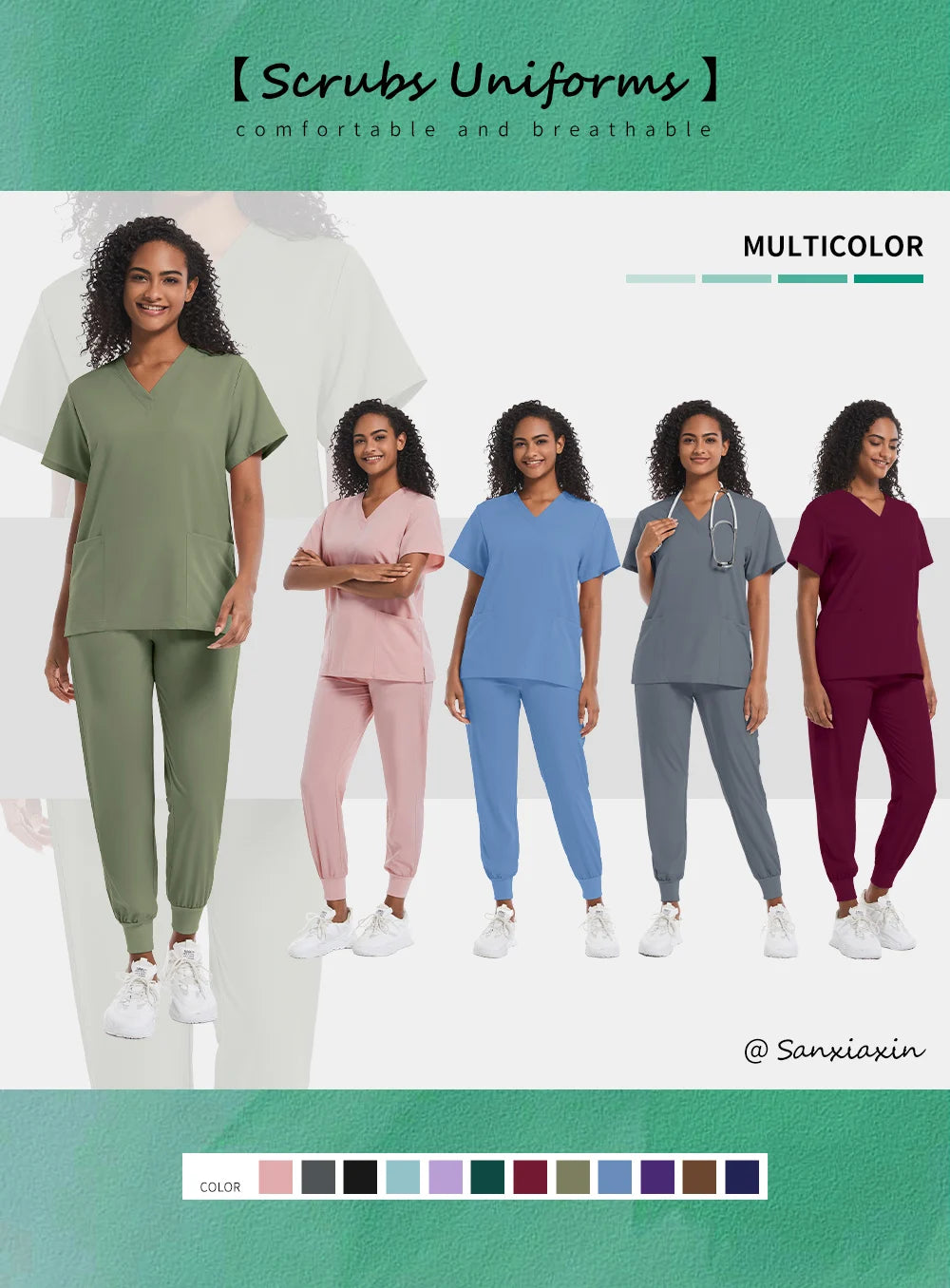 Hospital Scrubs Sets Doctor Nursing Uniform Suit for Male Female Dental Clinic Supplies Nurse Uniforms Women Medical Accessories