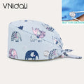 nurse hats anime adjustable surgery cap Breathable Cotton with button scrubs cap operating room cap medical doctor cap