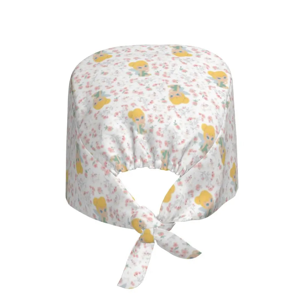 Custom Tinker Bell Breathable Nursing Work Cap Surgical Scrub Caps Unisex Nurse Medical Cap Cartoons Scrubs Hat Medical Surgical