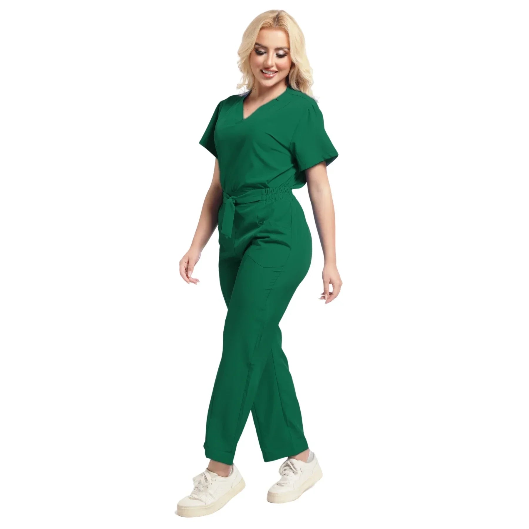 Plus Size New Style Working Scrubs Set Women Pet Nurse Uniforms Solid Color Beauty Salon Work Uniforms Medical Uniforms Workwear