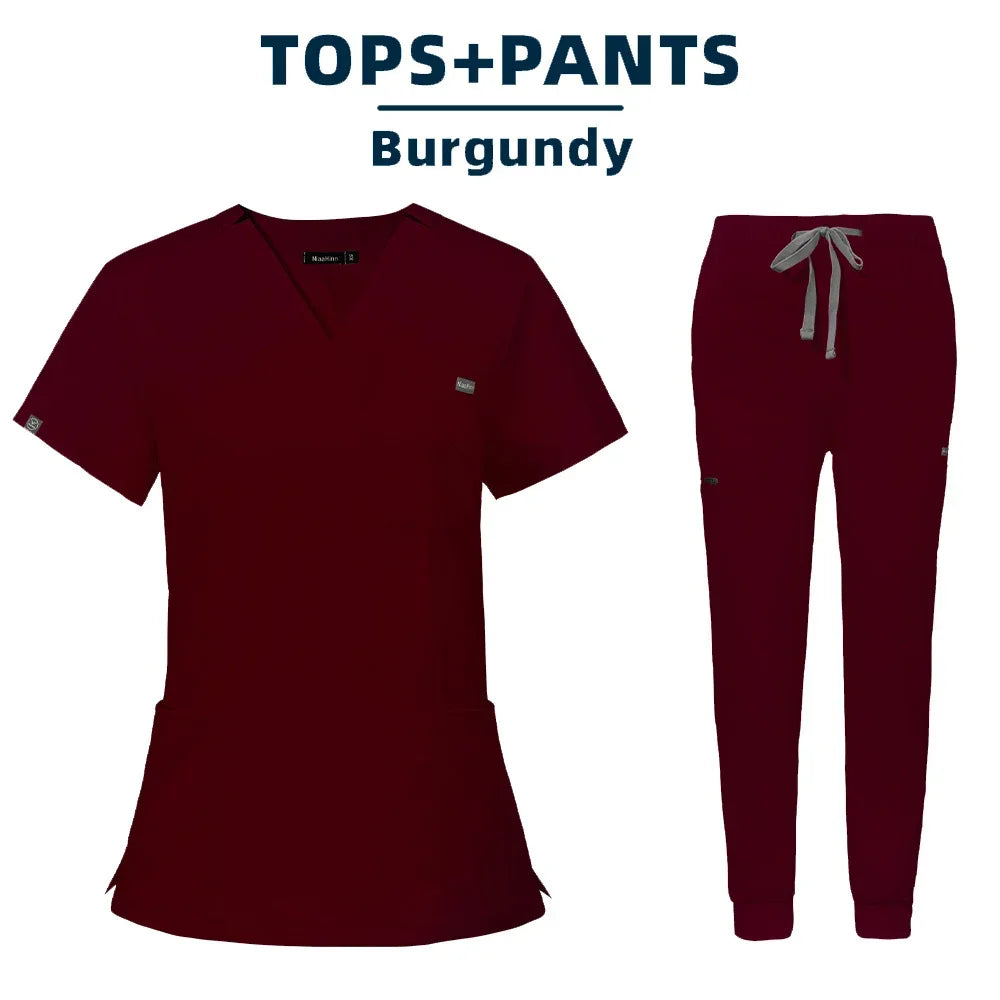 Women Scrubs Sets Nurse Accessories Medical Uniform Slim Fit Hospital Dental Clinical Workwear Clothing Surgical Overall Suits