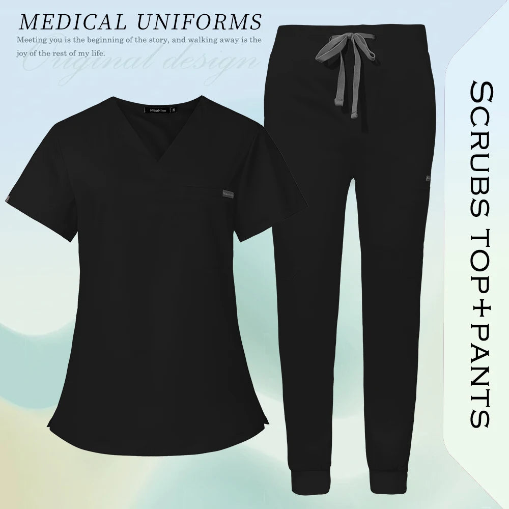 Nurse Uniform Woman Men Hospital Doctor Work Clothes Medical Nursing Top Jogging Pants Pet Workshop Uniforms Beauty SPA Workwear