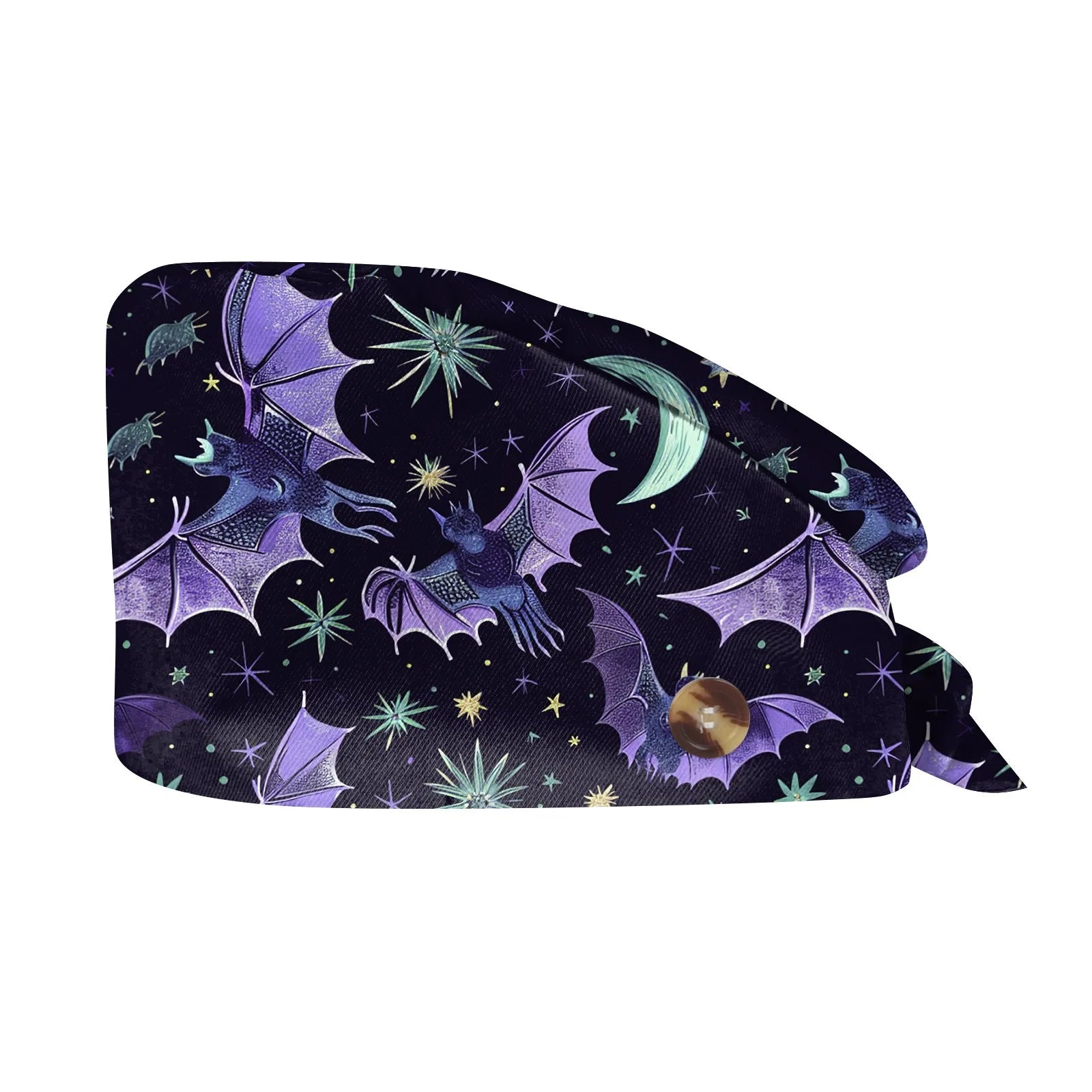 Halloween Print Work Cap Fashionable Casual Women's Printed Elastic Scrub Hat Unisex Work Caps Nurse Accessories Nurse Cap
