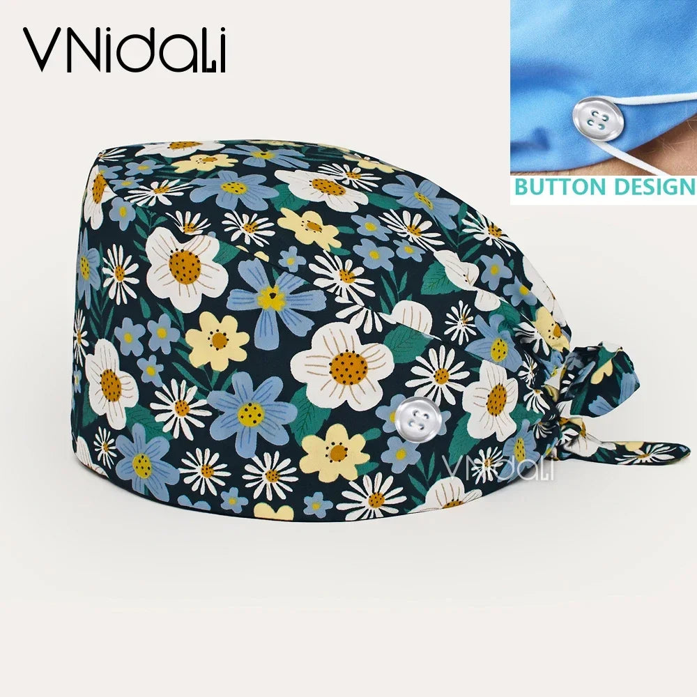 medical supplies nurse accessories nursing caps nurse hair cap surgical cap women surgery cap cartoon with button