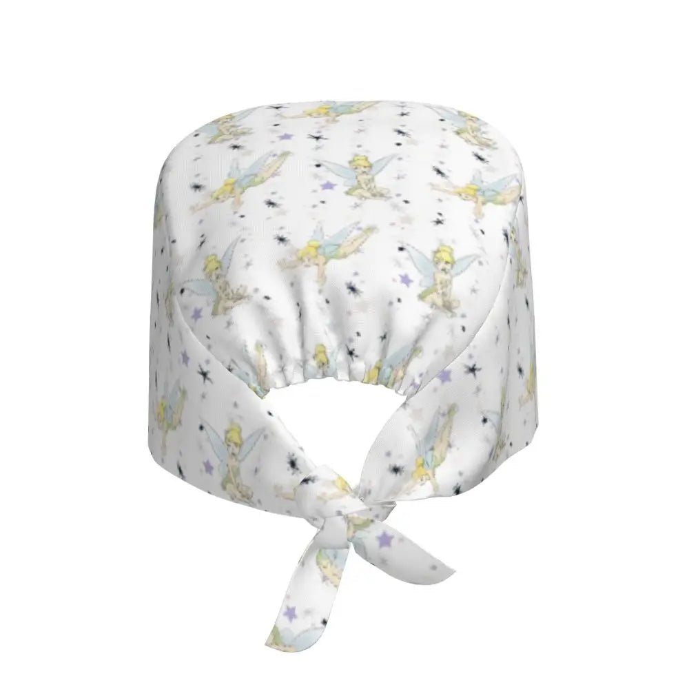 Custom Tinker Bell Breathable Nursing Work Cap Surgical Scrub Caps Unisex Nurse Medical Cap Cartoons Scrubs Hat Medical Surgical