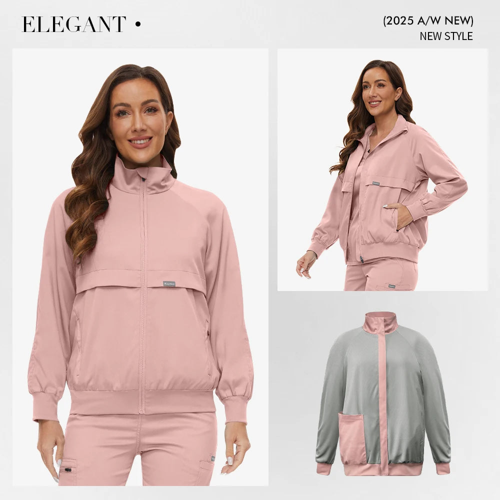 Long Sleeved Pet Scrub Jacket Outfit Surgery Doctor Nurse Coat Hospital Nursing Staff Uniforms Autumn Winter Dentistry Work Wear