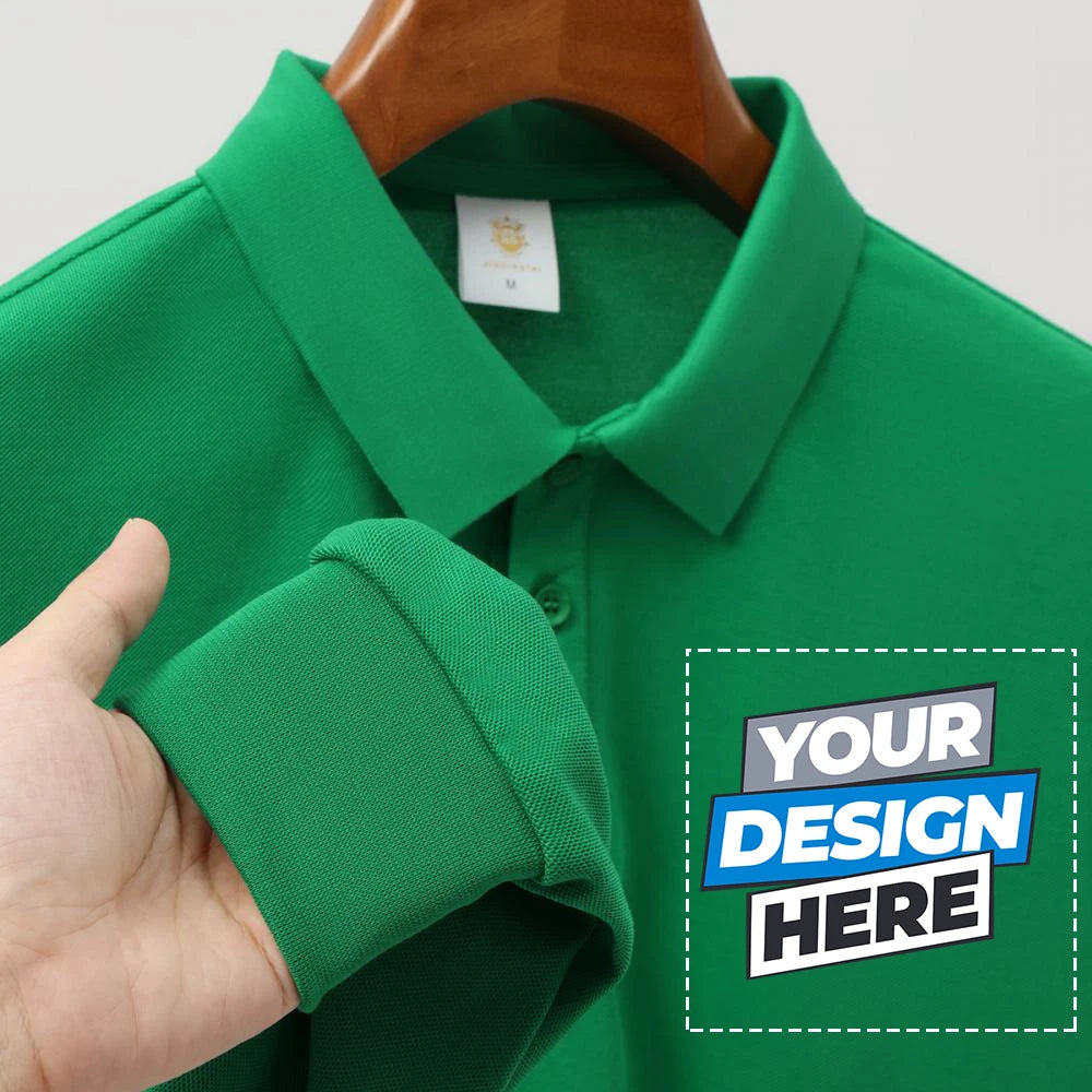 S-7XL Fashion Sportswear High Quality New-Design Men's Polos Shirts Long Sleeve 100% Cotton Casual Polos Customized Your LOGO