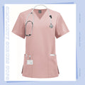 Wholesale Scrubs Top Medical Surgical Uniform Scrub Blouse Unisex Hospital Working Clothing Pharmacy Nurse Shirt Dental Workwear