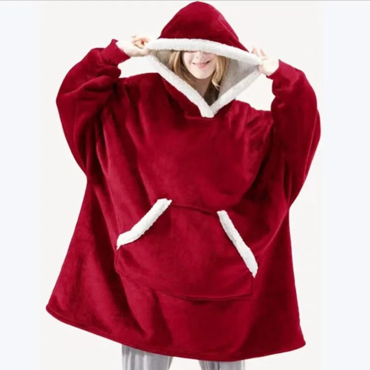 Winter Hoodies Sweatshirt Women  Pullover Fleece Giant Oversized Blanket with Long Flannel Sleeves