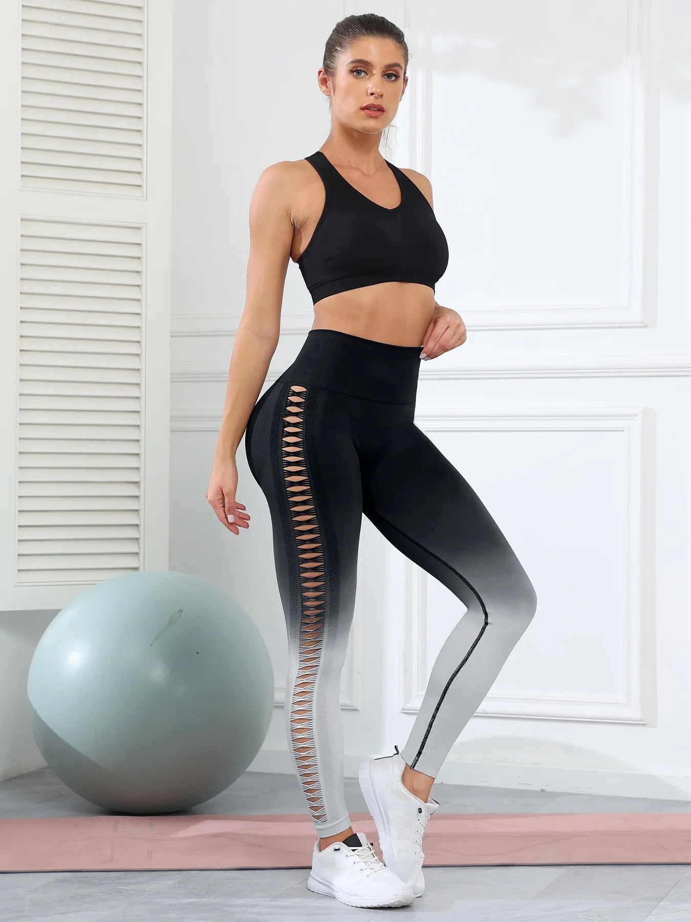 Butt Lifting Sexy Gym Leggings Women High Waist Seamless Tie Dye  Leggings Women Skinny Stretch Outdoors Hollow Out Pants