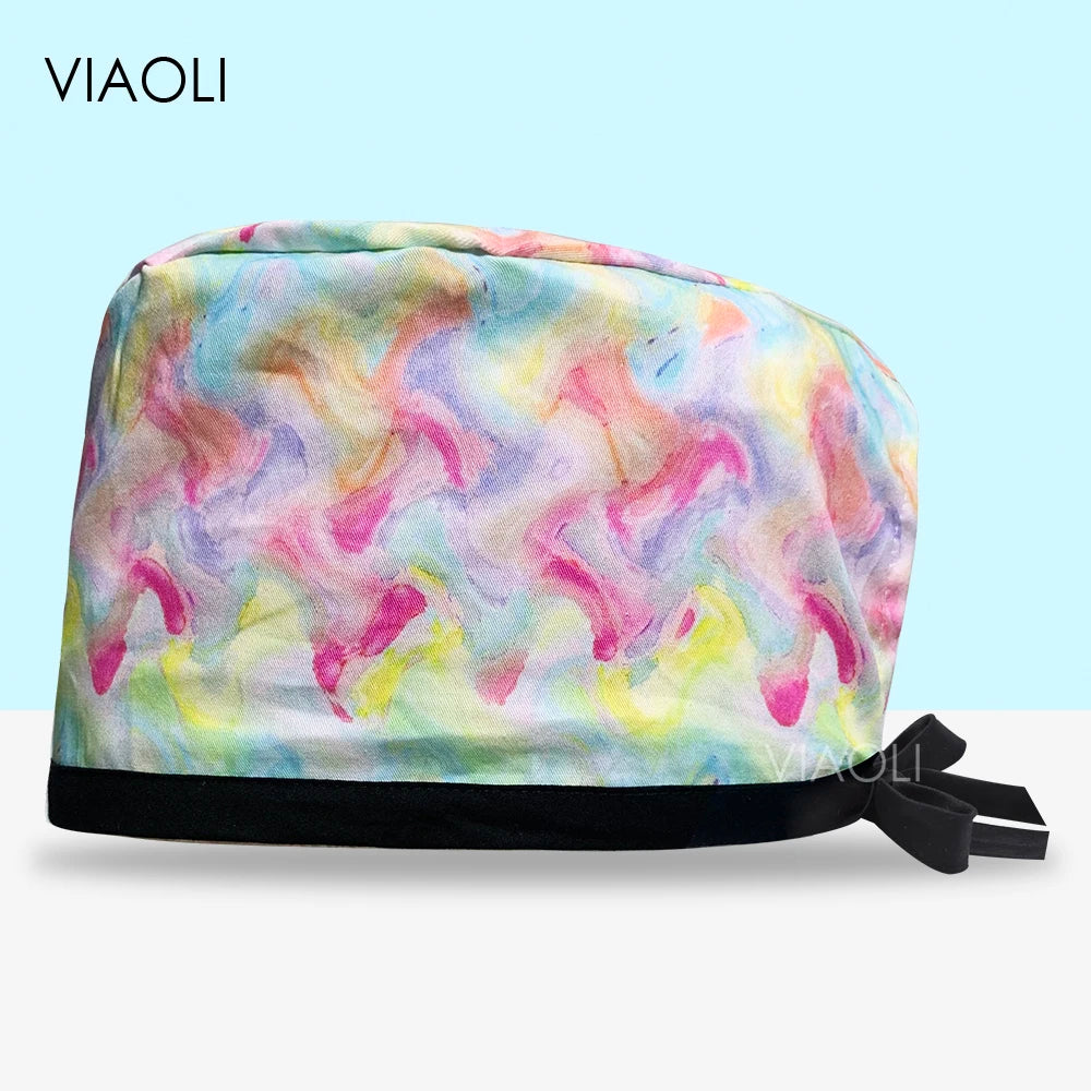 Scrub Cap Printed Cotton Beauty Salon Surgeon Cap Dental Clinic Nursing Hat Women Men Surgical Caps Wholesale Nurse Accessories
