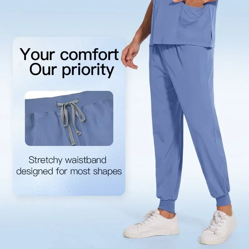 Medical Scrub Nursing Surgical Gown High Quality Elastic Scrub Healthcare Pharmacy Solid Color Uniform Wholesale Workwear Unisex