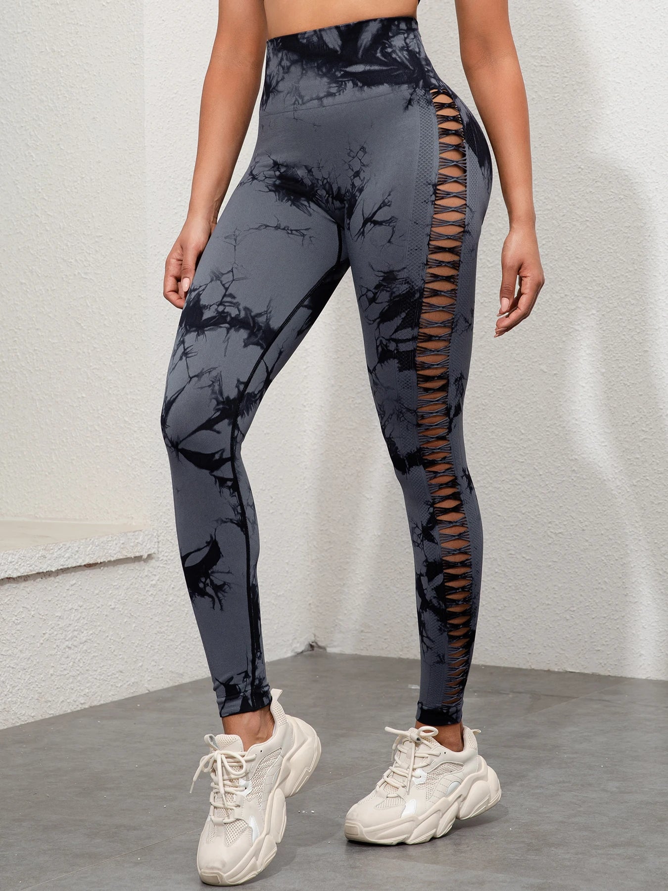 Butt Lifting Sexy Gym Leggings Women High Waist Seamless Tie Dye  Leggings Women Skinny Stretch Outdoors Hollow Out Pants