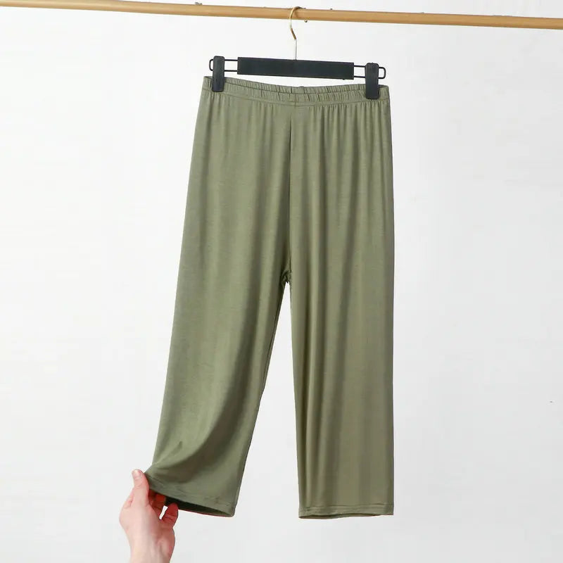 XL to 8XL summer Modal leggings calf Length High waist Large size Stretch Casual Slimming Basic short Pants sleep pants