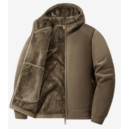 Winter Men Fleece Warm Jackets Mens Windproof Thick Jackets Parkas Coats Men Hooded Casual Outwear Jacket