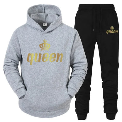 2024 Couple Outfits Hoodie and Jogger Pants High Quality Men Women Daily Casual Sport Jogging Suit King Queen Tracksuits Sets