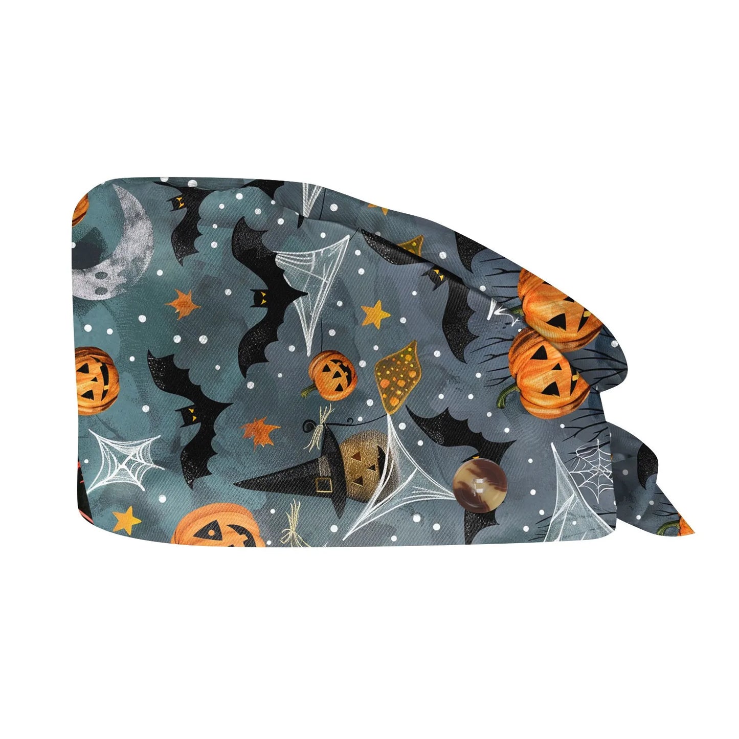Halloween Cartoon Printing Scrubs Caps Hat Women Nurse Cap Pet Clinic Work Hat Scrub Hats Festive Accessories Nurse Hat