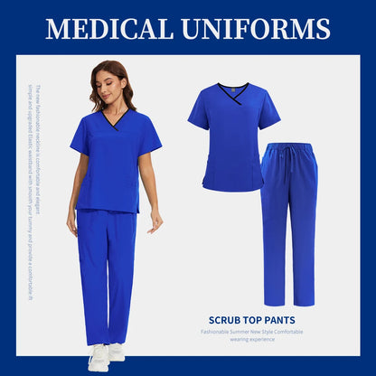 Scrub Uniforms Sets Hospital Clothes for Women Scrubs Set Quick-Drying Comfortable Nursing Outfits Pet Clinic Veterinary Uniform